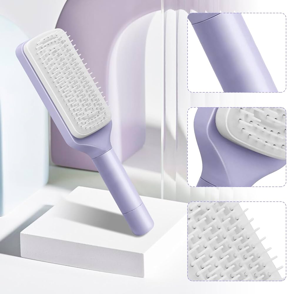 Brosse a cheveux autonettoyante